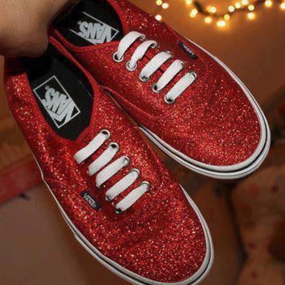 red sequin vans